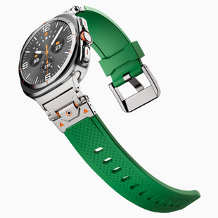 Металевий ремінець Armor Pro із силіконовою вставкою для Samsung Galaxy Watch 8 40/44 мм., green+titan