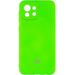 Чехол Silicone Cover My Color Full Camera (A) для Xiaomi Mi 11 Lite, Салатовый / Neon green