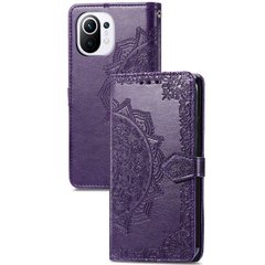 Кожаный чехол (книжка) Art Case с визитницей для Xiaomi Mi 11 Lite, Фиолетовый