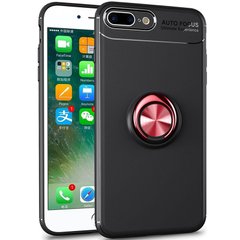 TPU чехол Deen ColorRing под магнитный держатель (opp) для Apple iPhone 7 plus / 8 plus (5.5"), Черный / Красный