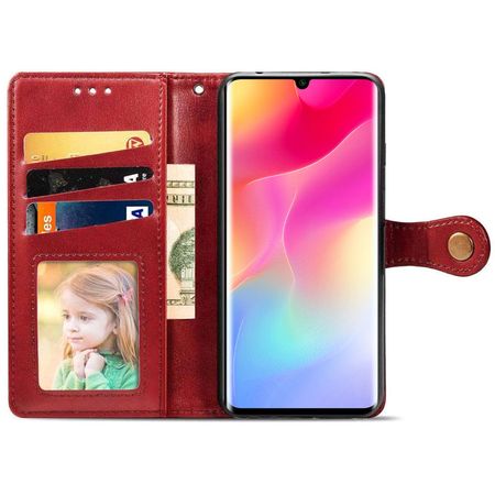 Кожаный чехол книжка GETMAN Gallant (PU) для Xiaomi Mi Note 10 Lite, Красный