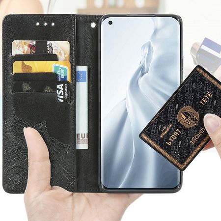 Кожаный чехол (книжка) Art Case с визитницей для Xiaomi Mi 11 Lite, Черный