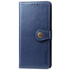 Кожаный чехол книжка GETMAN Gallant (PU) для Xiaomi Mi Note 10 Lite, Синий