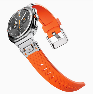 Металевий ремінець Armor Pro із силіконовою вставкою для Samsung Galaxy Watch 8 40/44 мм., orange+silver