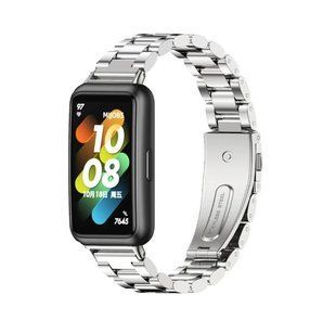 Металлический ремешок с застежкой для Huawei Band 8/9/10, Срібний