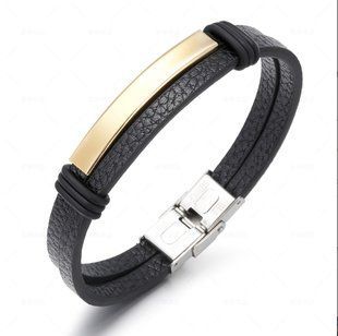 Шкіряний браслет Dabl Black, Золотий