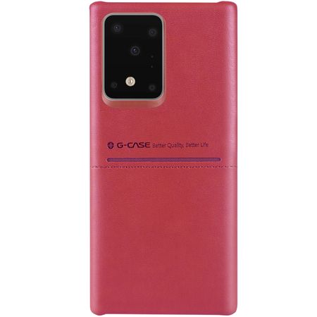 Кожаная накладка G-Case Cardcool Series для Samsung Galaxy S20 Ultra, Красный