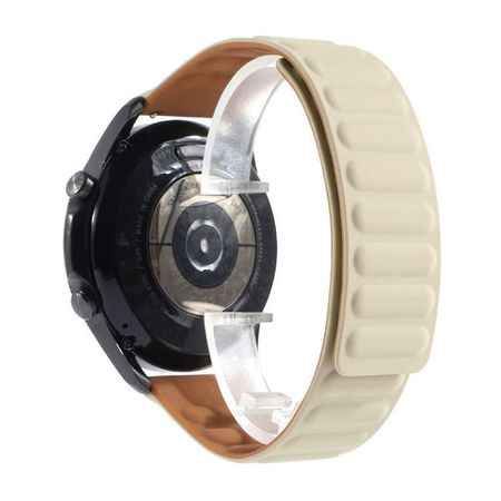 Ремешок силиконовый магнитный MagStrap 20 мм Samsung Galaxy Watch 4 | AMAZFIT Bip | GTS | GTR, Античный Белый