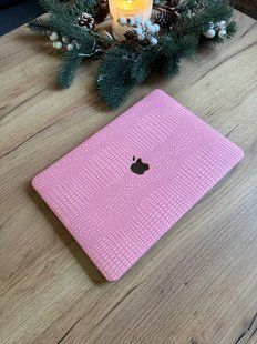 Чохол накладка на MacBook Pro 13 M1/M2/M3 ШКІРЯНИЙ, Рожевий