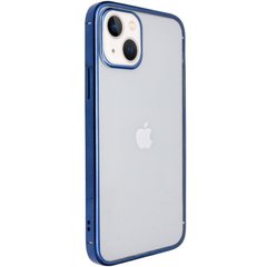 Прозрачный силиконовый чехол глянцевая окантовка Full Camera для Apple iPhone 13 (6.1"), Синий