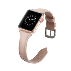 Ремешок кожаный BlackPink Узкий для Apple Watch 42/44mm, Кофейный
