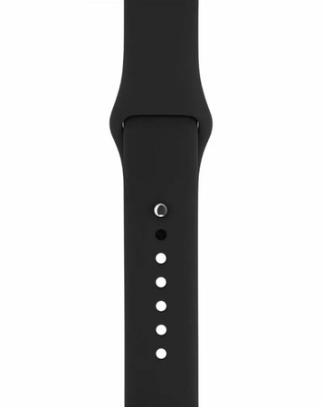 Ремешок силиконовый для Apple Watch 42 / 44 / 45 / 49 AAA+, Чорний