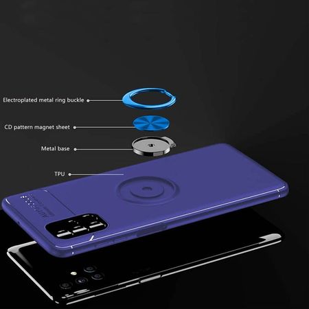 TPU чехол Deen ColorRing под магнитный держатель (opp) для Samsung Galaxy M51, Синий / Синий