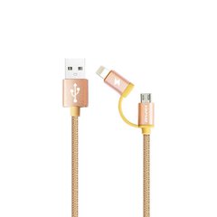USB Cable Awei CL-930 2in1 iPhone 5/MicroUSB Gold