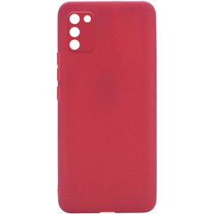 Силиконовый чехол Candy Full Camera для Samsung Galaxy A02s, Красный / Camellia