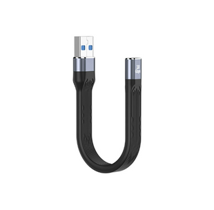 Кабель USB 3.1 to Type-C 10Gbps 100W &mdash; ультракороткий, жовтий / чорний, швидка зарядка та передача, T+M