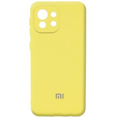 Чехол Silicone Cover Full Camera (AA) для Xiaomi Mi 11 Lite, Желтый / Yellow