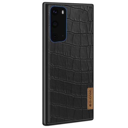 Кожаная накладка G-Case Crocodile Dark series для Samsung Galaxy S20, Черный
