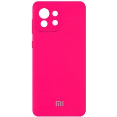 Чехол Silicone Cover Full Camera (AA) для Xiaomi Mi 11 Lite, Розовый / Barbie pink