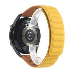 Ремешок силиконовый магнитный MagStrap 20 мм Samsung Galaxy Watch 4 | AMAZFIT Bip | GTS | GTR, Желтый