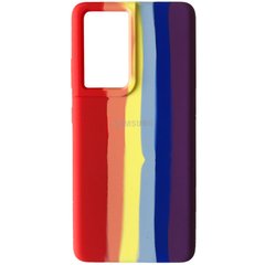 Чехол Silicone Cover Full Rainbow для Samsung Galaxy A32 4G, Красный / Фиолетовый