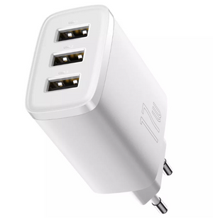 СЗУ Baseus Compact 17W (3USB) (CCXJ02), білий