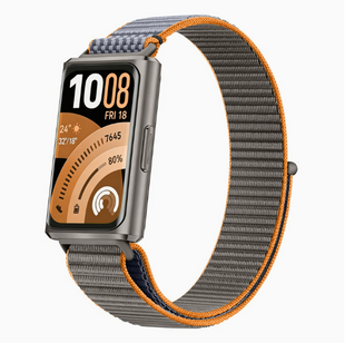 Петля-ремінець з нейлону для Huawei Band 11 / 11 Pro &bull; М&rsquo;який &bull; Регульований &bull; Липучка, сірий+помаранчевий