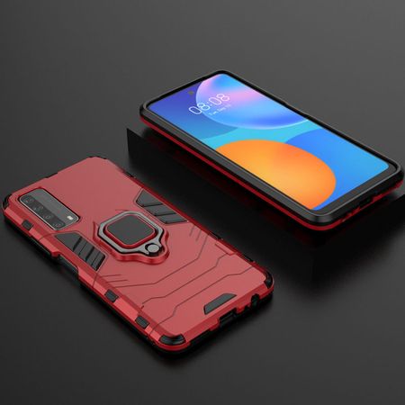 Ударопрочный чехол Transformer Ring for Magnet для Huawei P Smart (2021), Красный / Dante Red