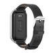 Кожаный ремешок для Xiaomi Mi Smart Band 8 Active, Black/Silver
