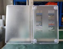 Пластиковая накладка c силиконовым бампером для Macbook Pro 14" A2442, A2779, Прозрачный + Прозрачный Бампер