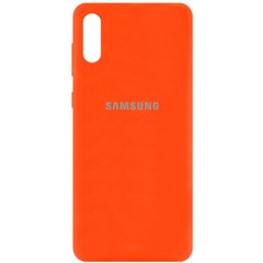 Чехол Silicone Cover Full Protective (AA) для Samsung Galaxy A02, Оранжевый / Neon Orange