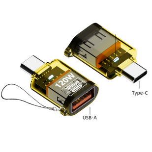 Перехідник Type-C на USB 3.2 Gen2 (10Gbps) 120W OTG адаптер Type C &rarr; USB-A, жовтий