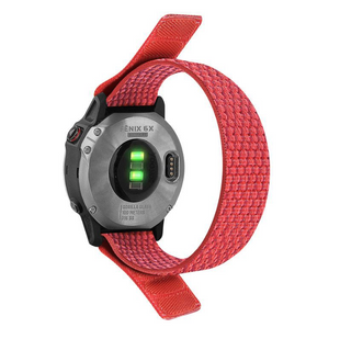Нейлоновий ремінець на липучці для Garmin Fenix 7/7X/6X/5X/6/5 26ММ., Червоний