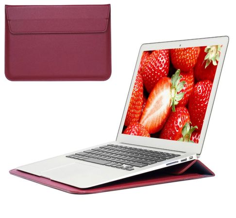 Чехол-конверт-подставка Leather PU для MacBook 13.3", Бордовый