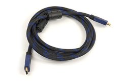 Видео кабель PowerPlant HDMI - HDMI, 2м, позолоченные коннекторы, 1.4V, Nylon, Double ferrites