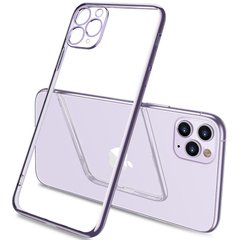 Прозрачный силиконовый чехол глянцевая окантовка Full Camera для Apple iPhone 12 Pro (6.1"), Сиреневый