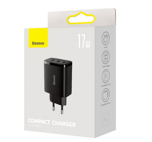 СЗУ Baseus Compact 17W (3USB) (CCXJ02), чорний