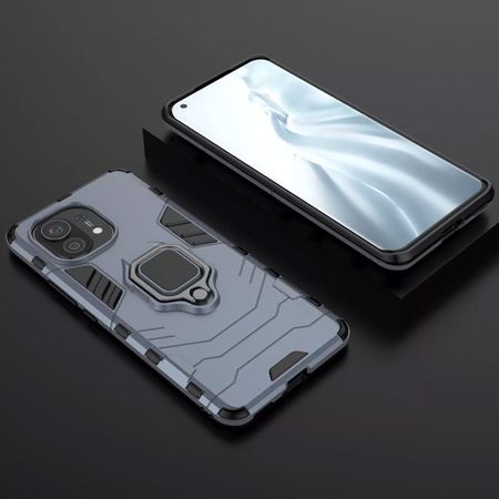 Ударопрочный чехол Transformer Ring for Magnet для Xiaomi Mi 11 Lite, Серый / Metal slate