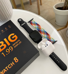 Комплект Смарт годинник + навушники Infinity (Watch 8+ Pro 4), Black