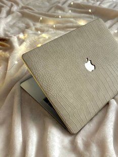 Чохол накладка на MacBook air 13 M1 ( 1932/2337 ) ШКІРЯНИЙ, Пісочний