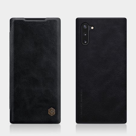 Кожаный чехол (книжка) Nillkin Qin Series для Samsung Galaxy Note 10, Черный