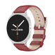 Шкіряний ремінець для Samsung Galaxy Watch 8 (40/44 мм) / Watch Ultra &mdash; натуральна шкіра, нержавіюча, червоний+срібний