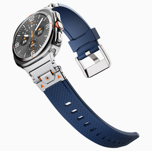Металевий ремінець Armor Pro із силіконовою вставкою для Samsung Galaxy Watch 8 40/44 мм., blue+silver