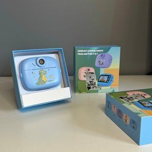 Дитяча миттєва камера з принтером Dragon + рулони для друку(DIY Instant Camera), Синій