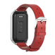 Кожаный ремешок для Xiaomi Mi Smart Band 8 Active, Red/Silver