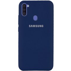 Чехол Silicone Cover Full Protective (AA) для Samsung Galaxy A11 / M11, Темно-синий / Midnight blue