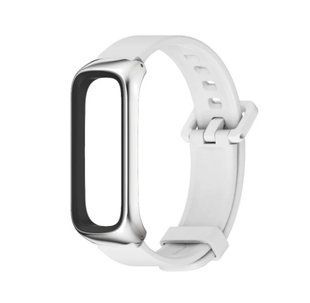Силиконовый ремешок с защитной рамкой для Samsung Galaxy Fit 2, білий