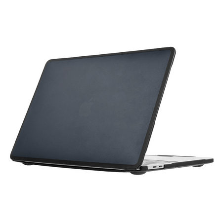 Чехол накладка c силиконовым бампером для Macbook Air 13,6 M2/3/4 A2681, Черный прозрачный + Черный бампер
