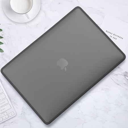 Чехол накладка c силиконовым бампером для Macbook Air 13,6 M2/3/4 A2681, Черный прозрачный + Черный бампер
