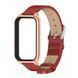 Ремінець із екошкіри MiJobs для Redmi Smart Band 3 / Mi Band 9 Active, Червони+золото